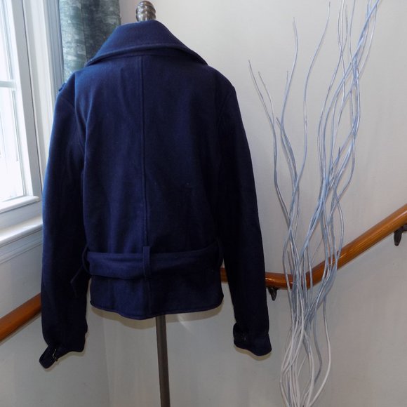 OLD NAVY Blue Pea Coat Size Medium - Picture 2 of 2